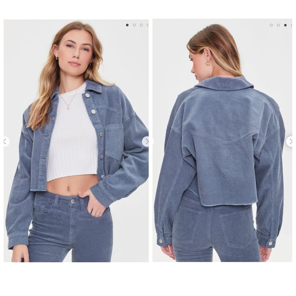 Forever 21 Corduroy Frayed Shacket 100% Cotton